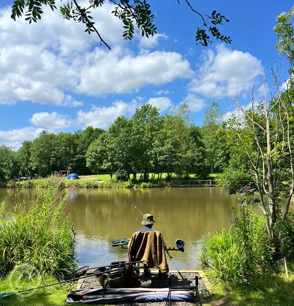 One of three fishing lakes, fishing is included with your stay