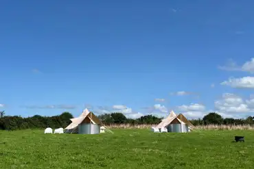 Bell tents on grass