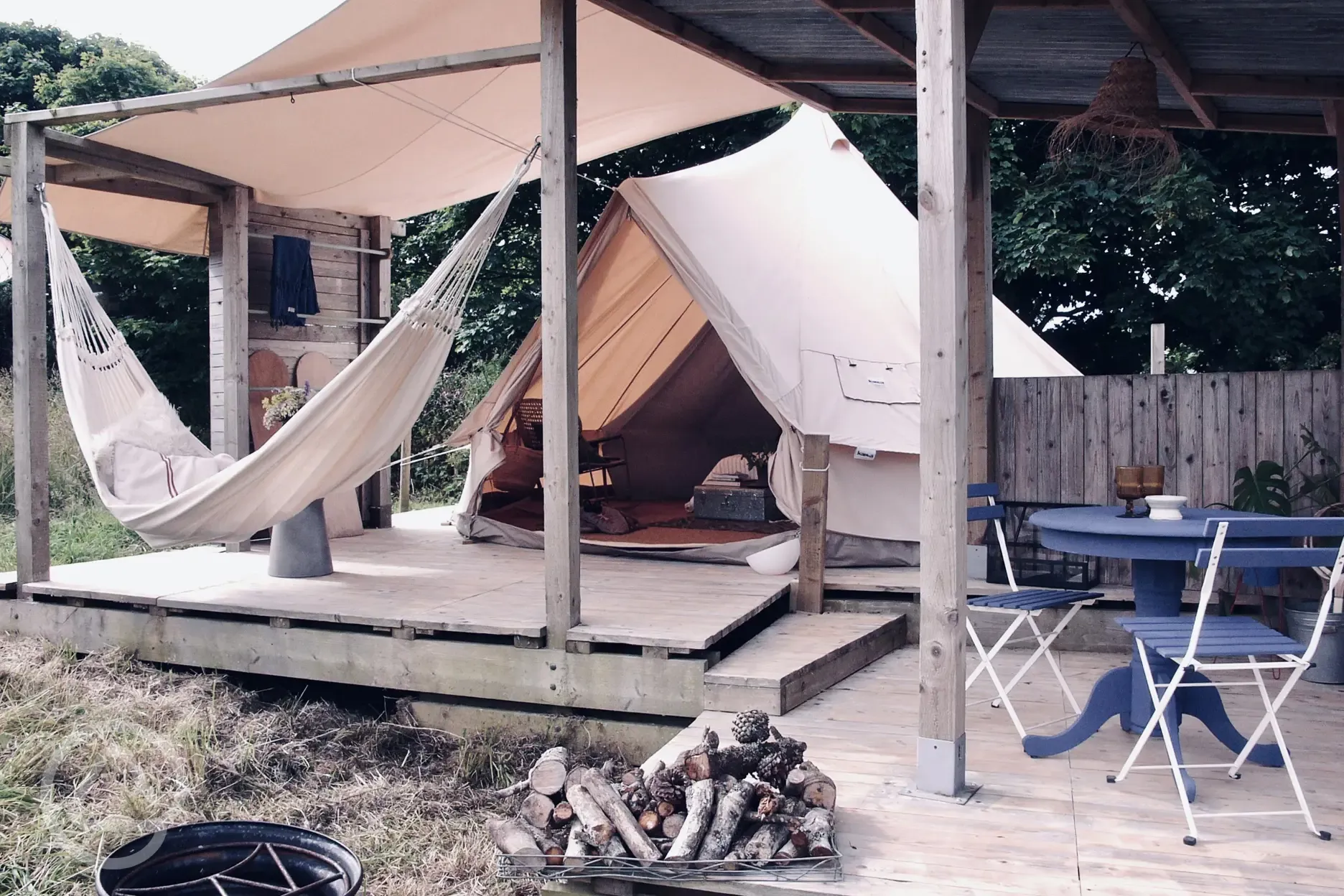 Bell tent on private decking