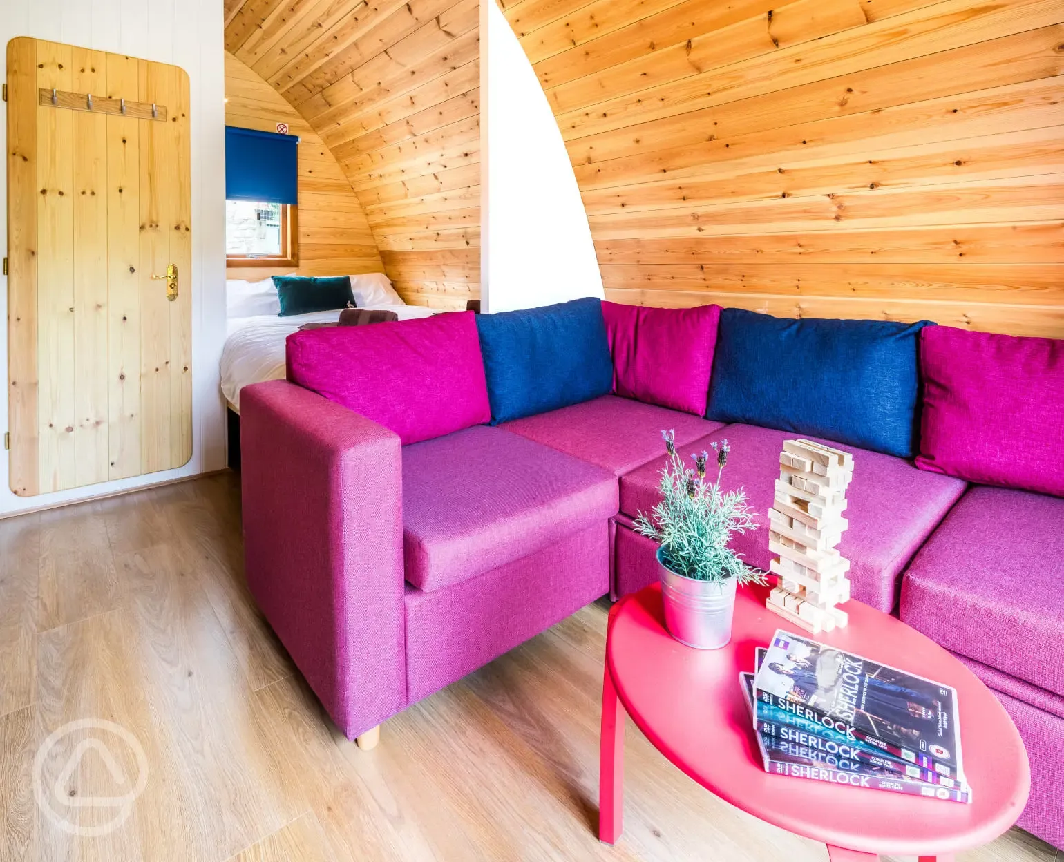 Silver glamping pod interior