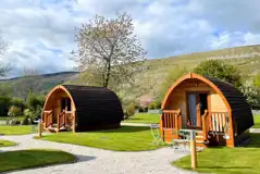 Silver glamping pods