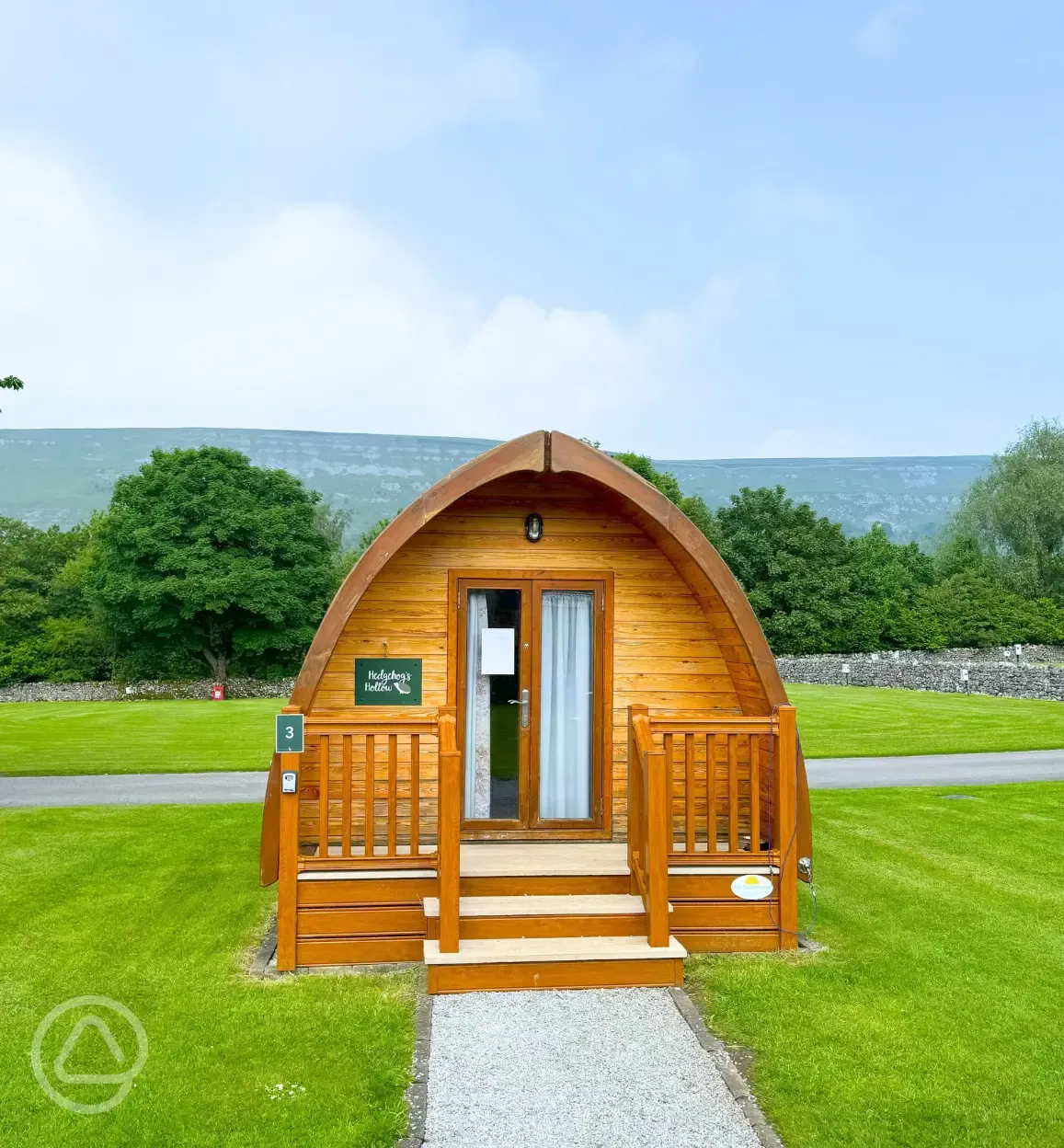 Silver glamping pod