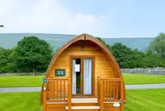 Silver glamping pod