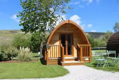 Silver glamping pod