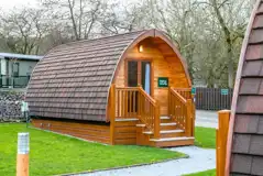 Silver glamping pod