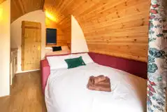 Silver glamping pod interior