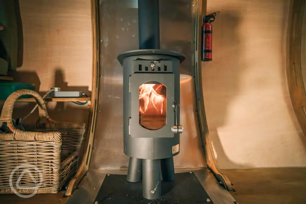 The Fuselage Pod wood burner