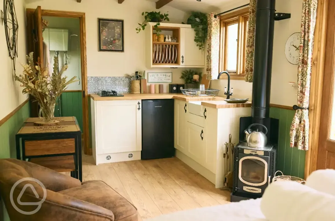 Botanist shepherd's hut interior