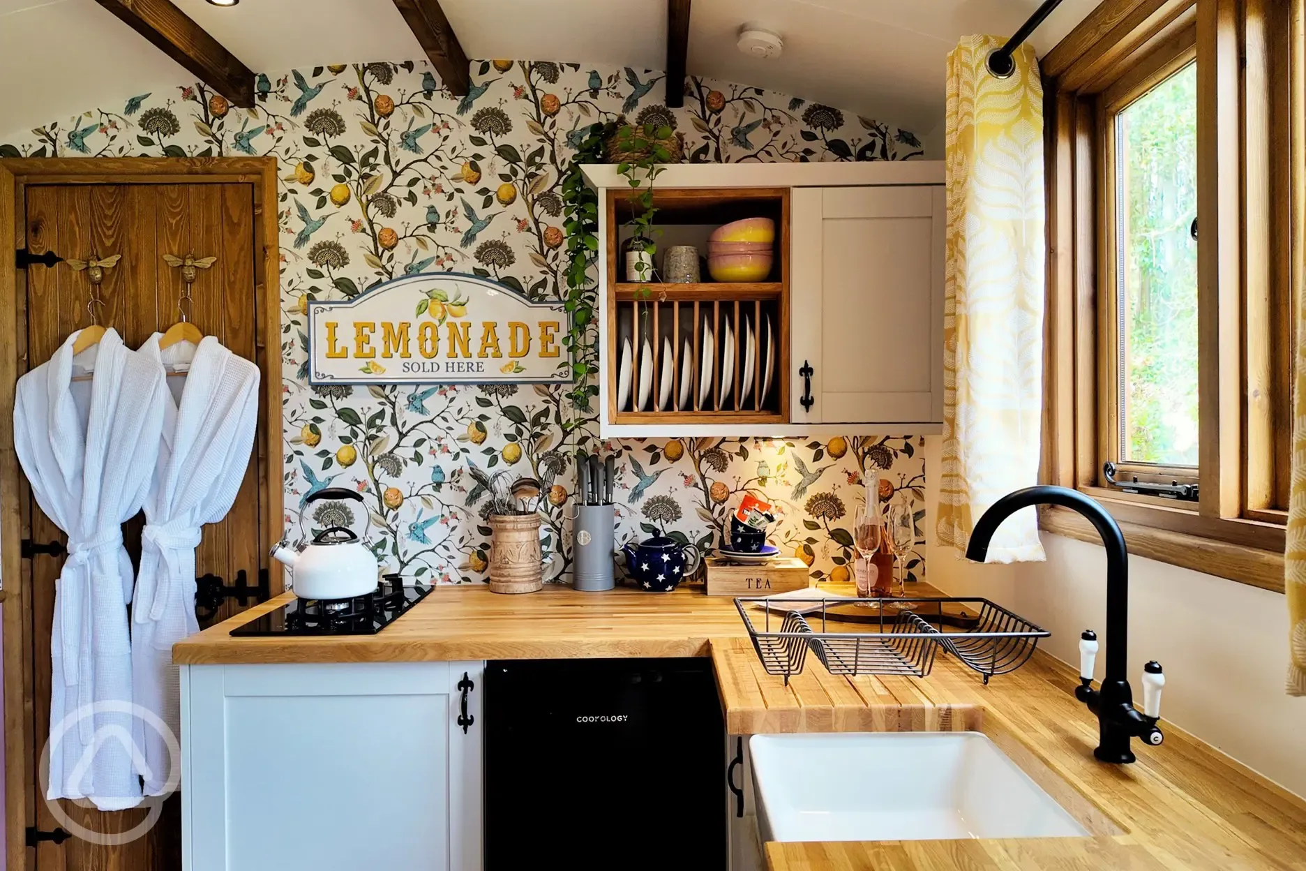 Heartwood shepherd's hut kitchenette