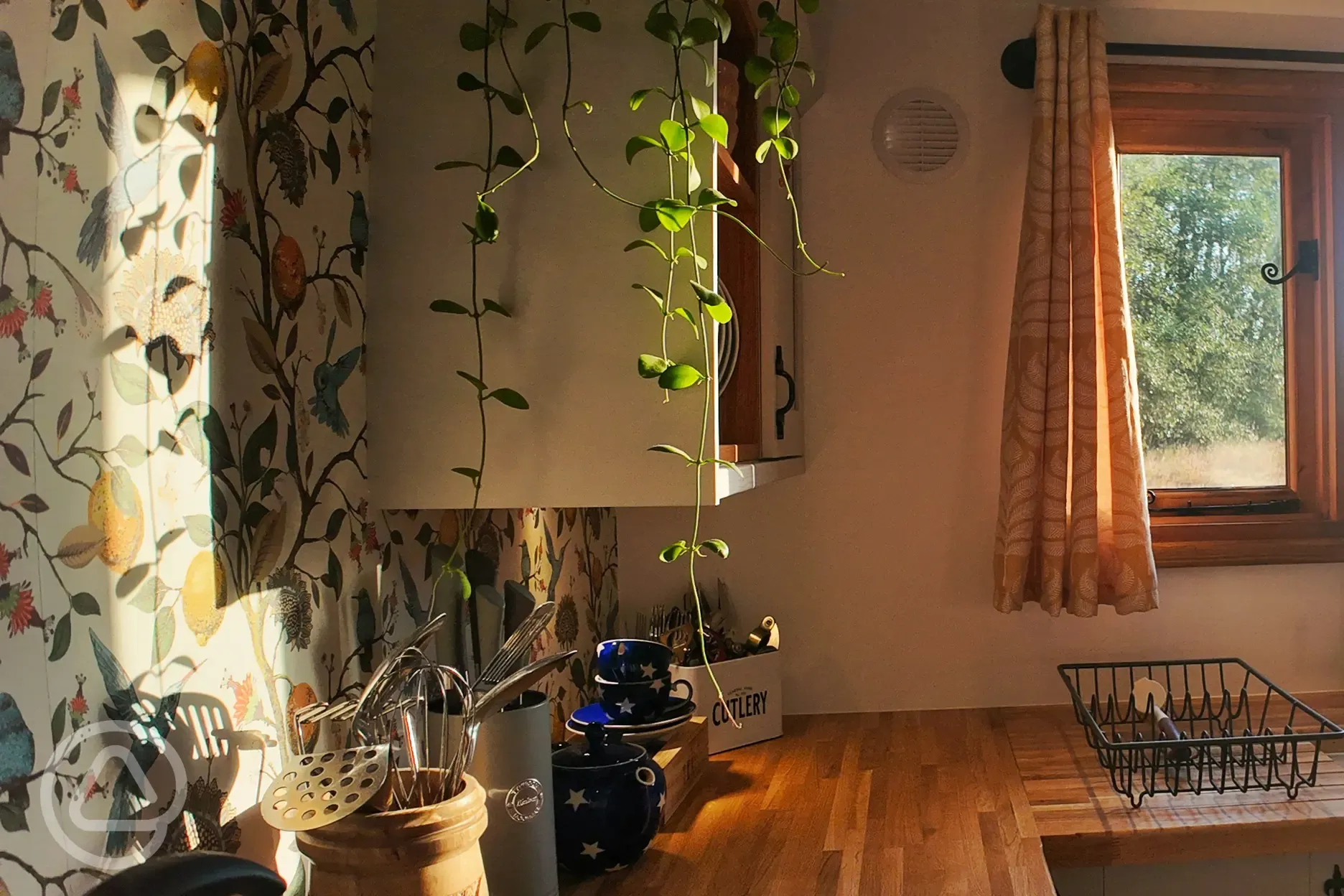 Heartwood shepherd's hut kitchenette