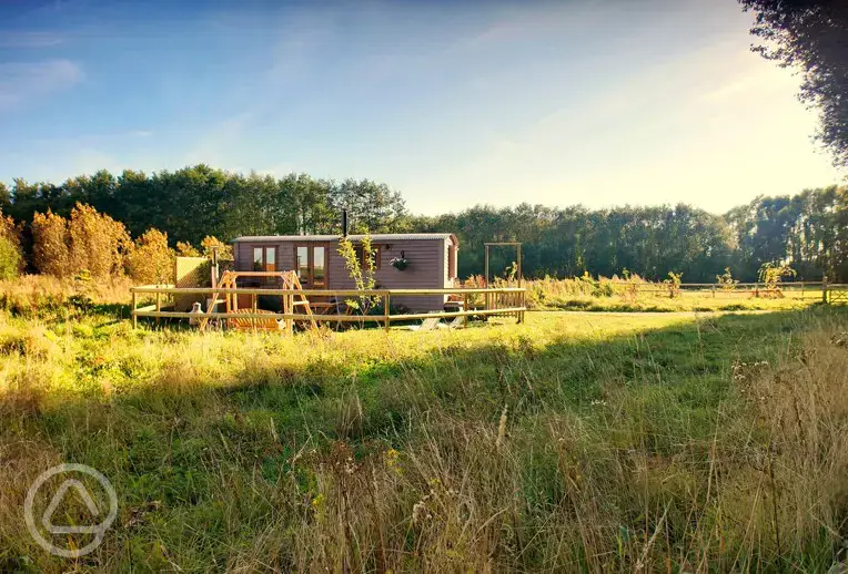 Heartwood shepherd's hut exterior 