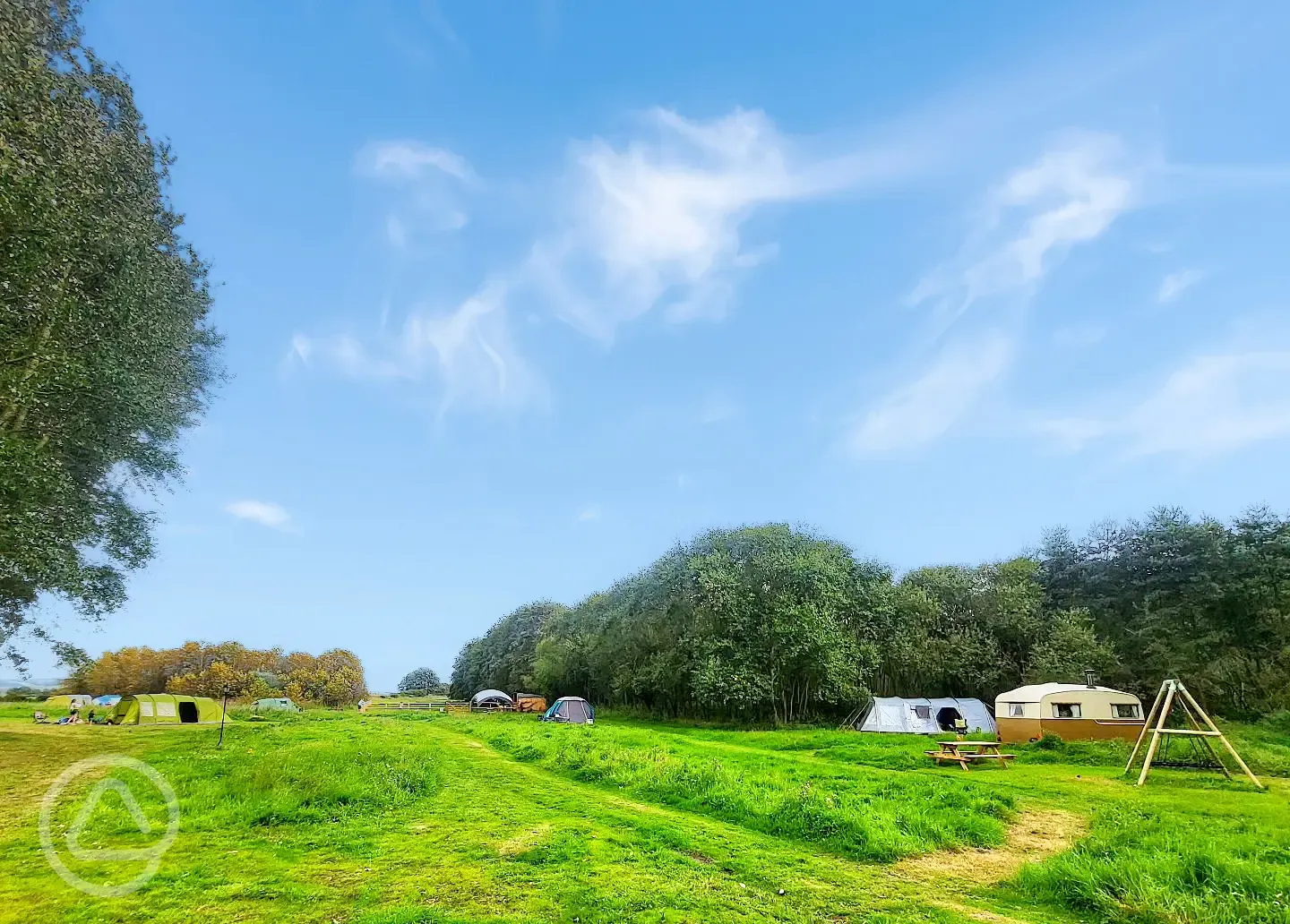 Non electric grass tent pitches