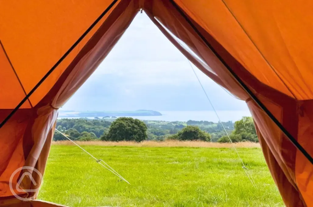 Sea views from the bell tent