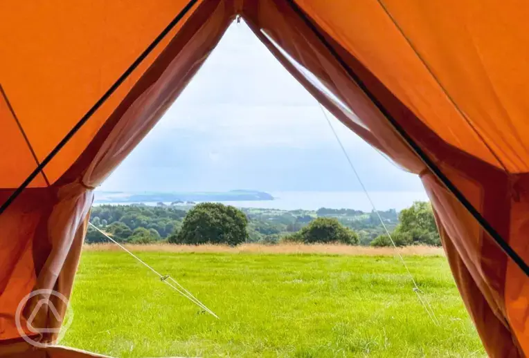 Sea views from the bell tent