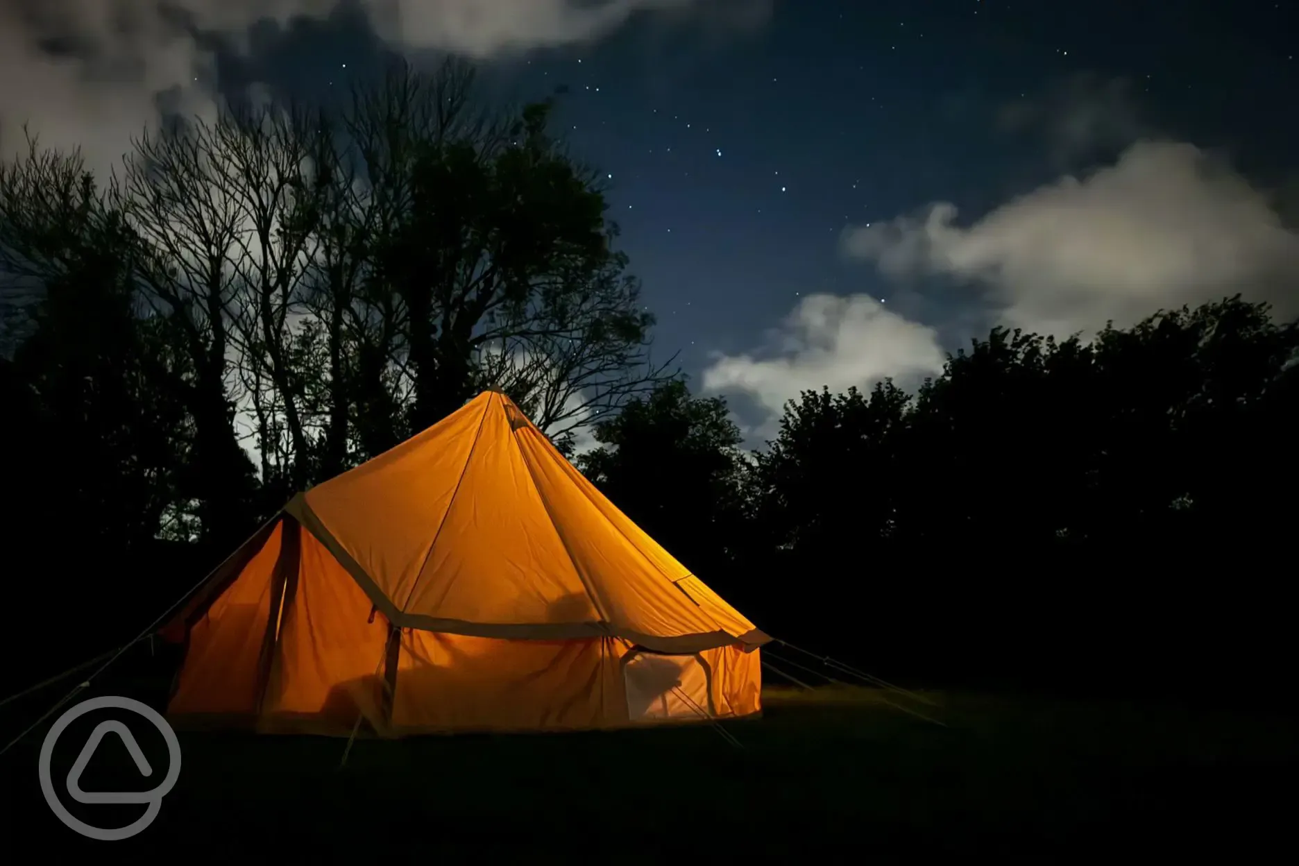 Bell tent at night