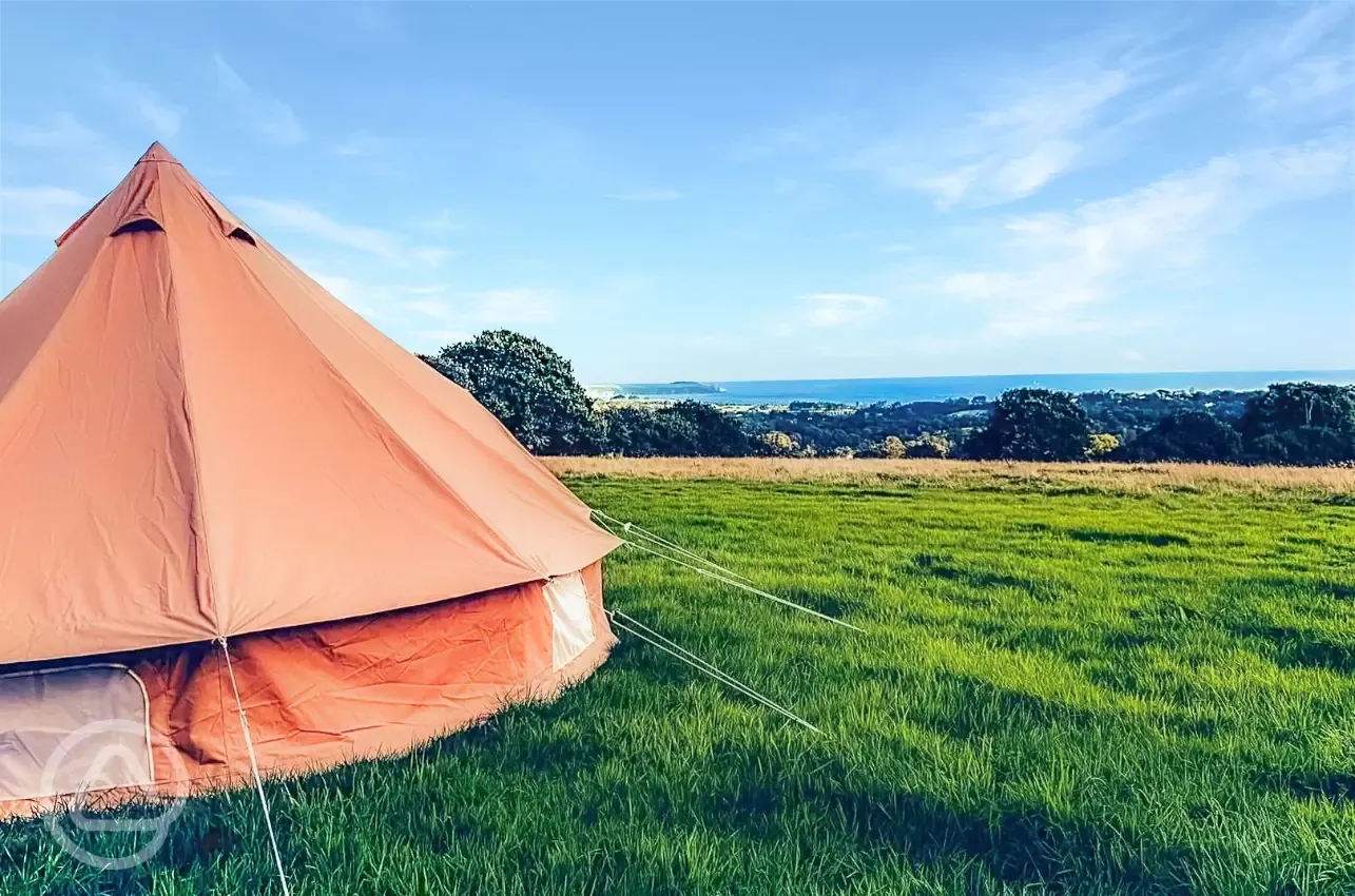 Bell tent with sea views