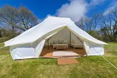 Emperor bell tent (dog friendly) with picnic table and fire pit