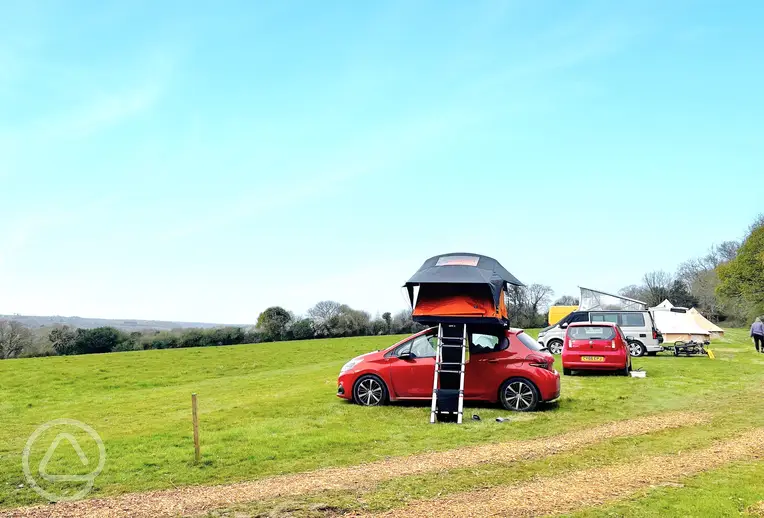 Non electric grass pitches for roof tents, tents, and small campervans