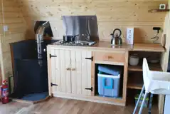 Tudwal pod kitchen and wood burner