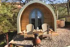 Glamping pod with hot tub