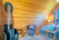 Porth Ferin camping pod interior Porth Ferin camping pod interior