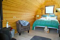 Porth Iago camping pod interior Porth Iago camping pod interior