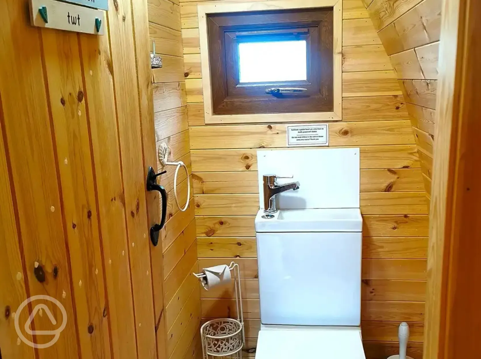 Ensuite glamping pod private toilet