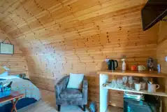 Porth Ysgo camping pod interior Porth Ysgo camping pod interior
