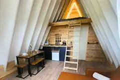 Glamping cabin interior