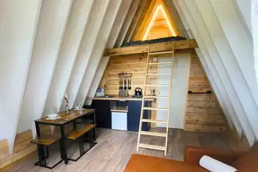 Glamping cabin interior