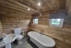 Glamping cabin bathroom