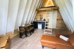 Glamping cabin interior