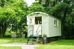 Noddfa shepherd's hut with outdoor patio and seating Noddfa shepherd's hut with outdoor patio and seating
