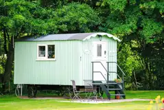 Noddfa shepherd's hut with outdoor patio and seating Noddfa shepherd's hut with outdoor patio and seating