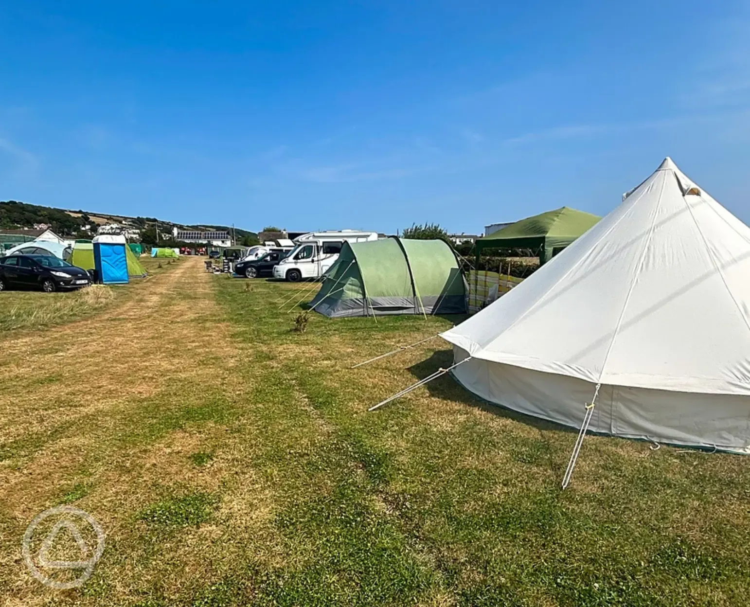 Grass pitches at Braunton Sands Campsite