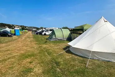 Grass pitches at Braunton Sands Campsite