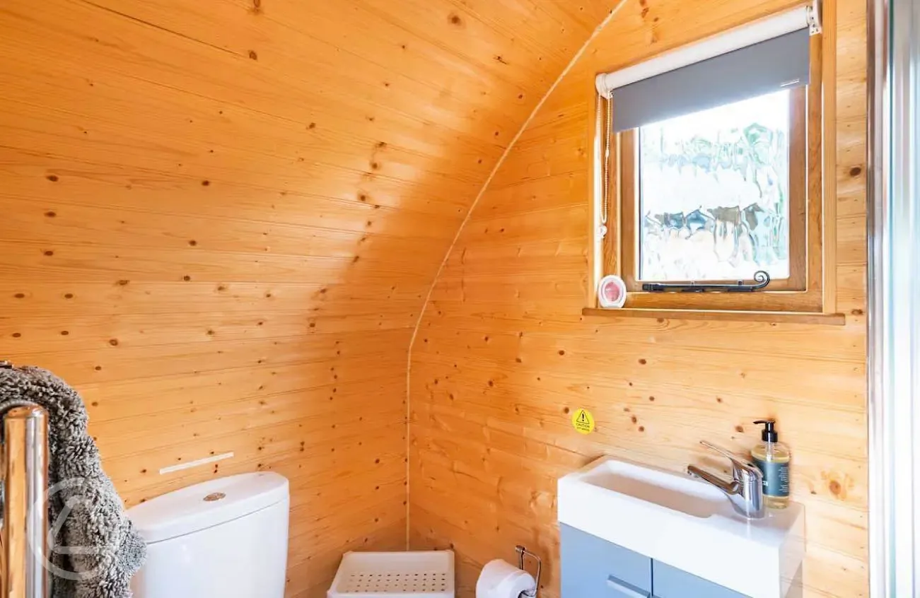 Glamping pod bathroom