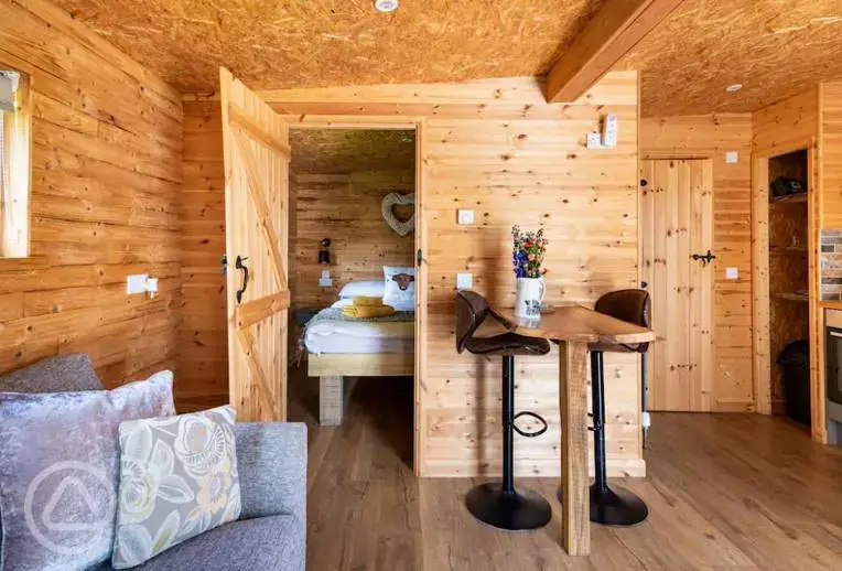 Glamping Lodge interior