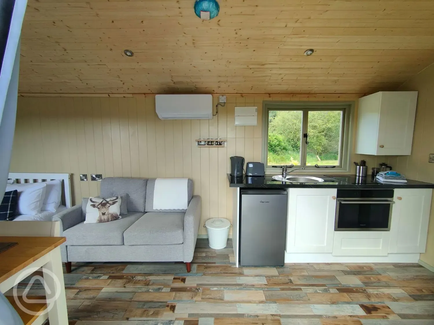 Shepherd's hut interior