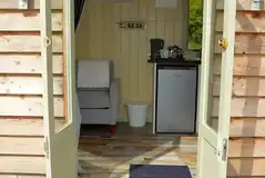 Shepherd's hut entrance Shepherd's hut entrance
