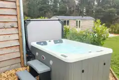 Shepherd's hut hot tub