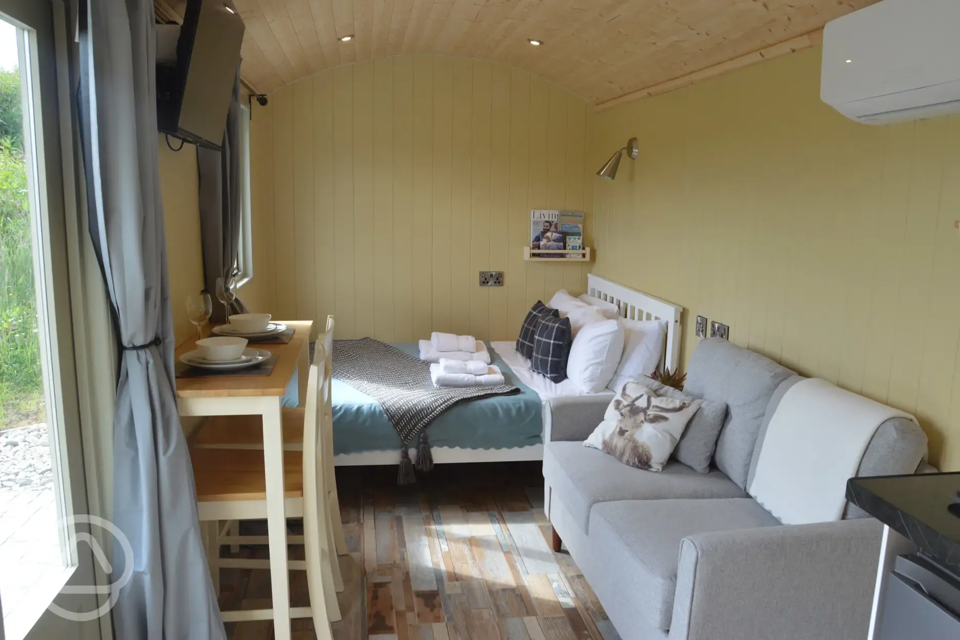 Shepherd's hut interior