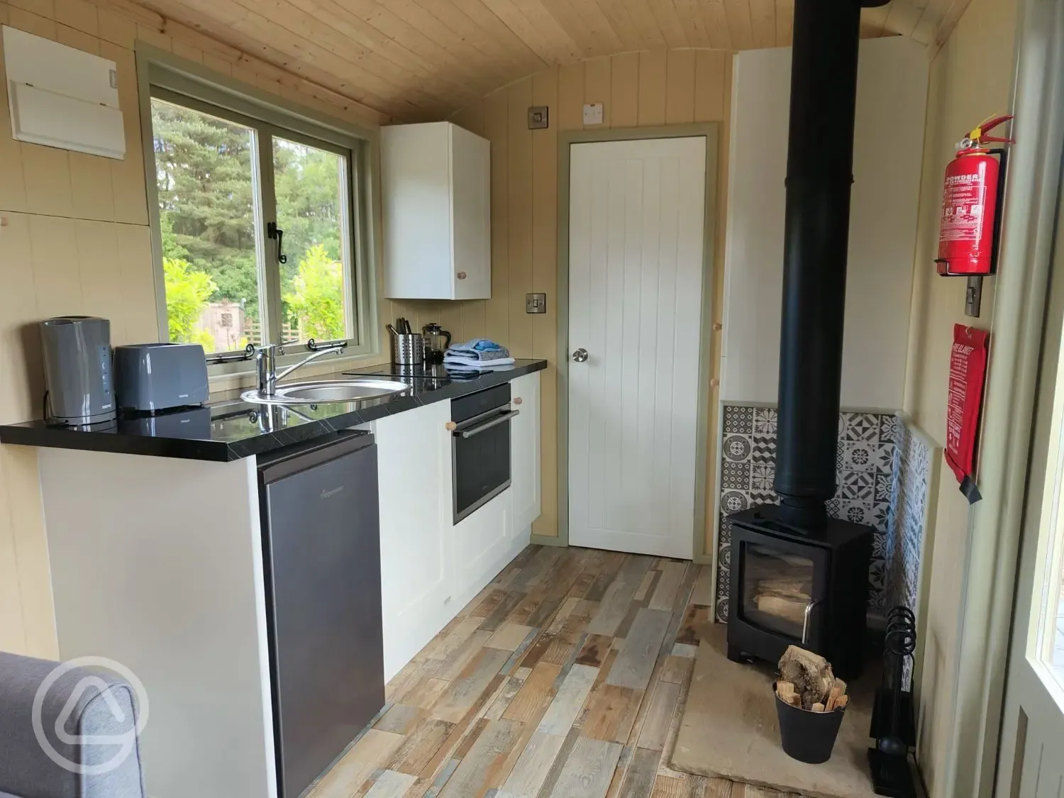 Shepherd's hut kitchenette