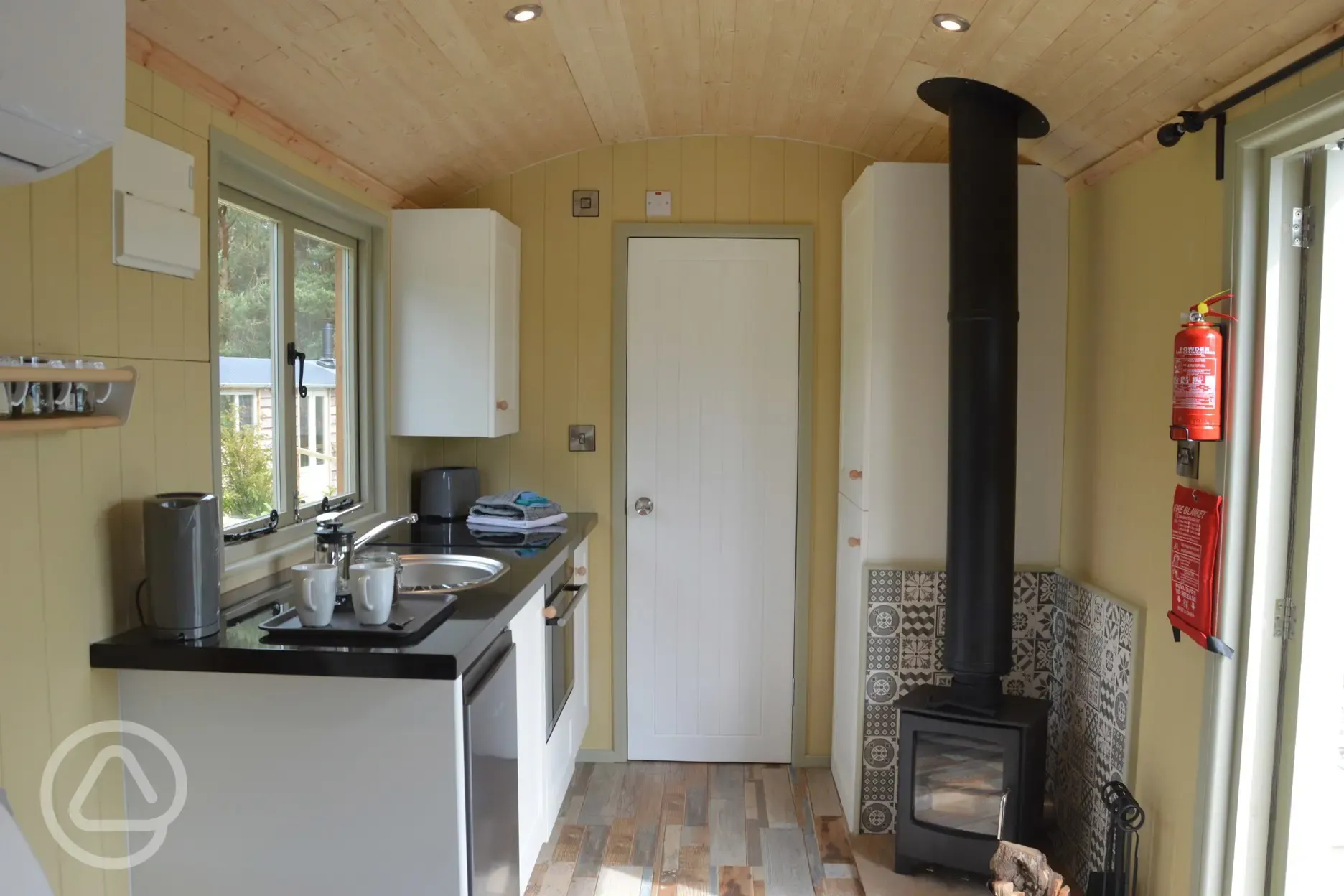 Shepherd's hut kitchenette