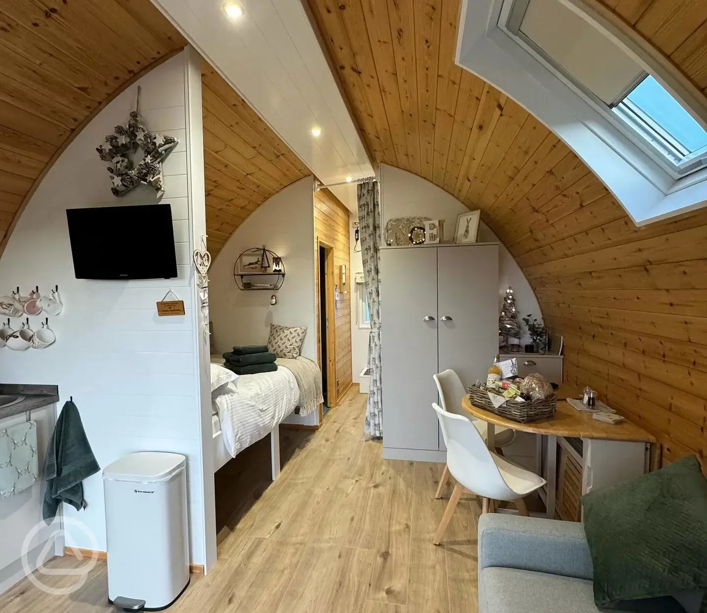 Ensuite glamping pod interior