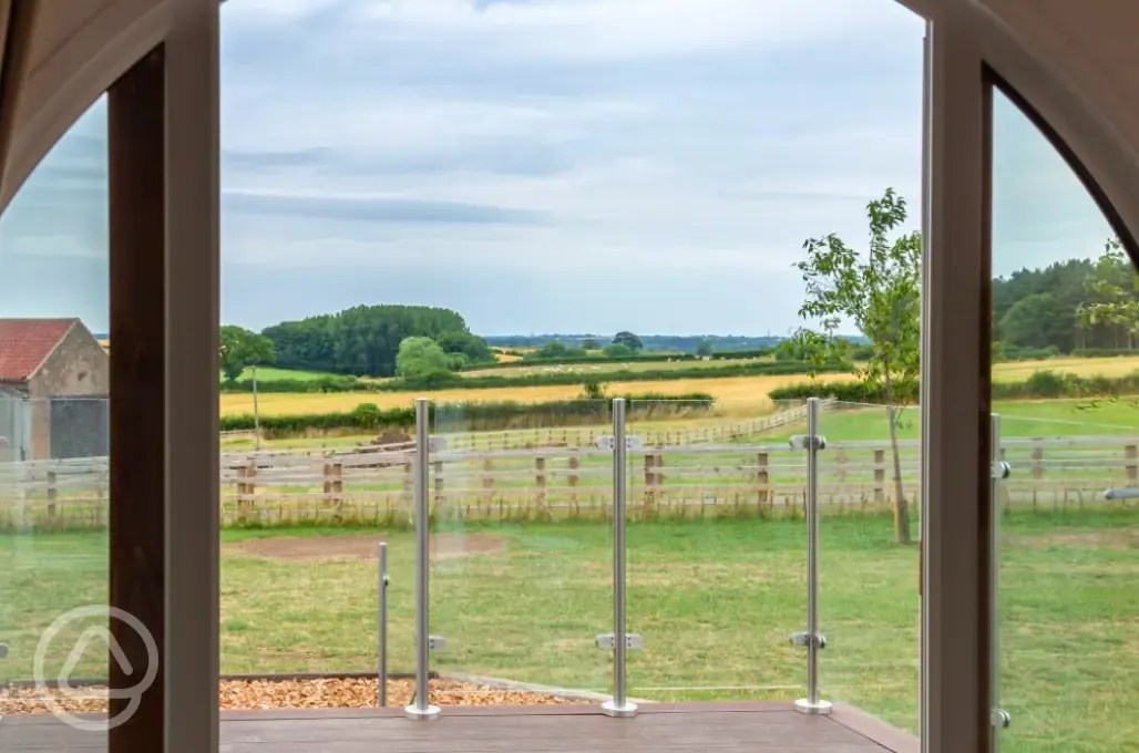 View from the ensuite glamping pods