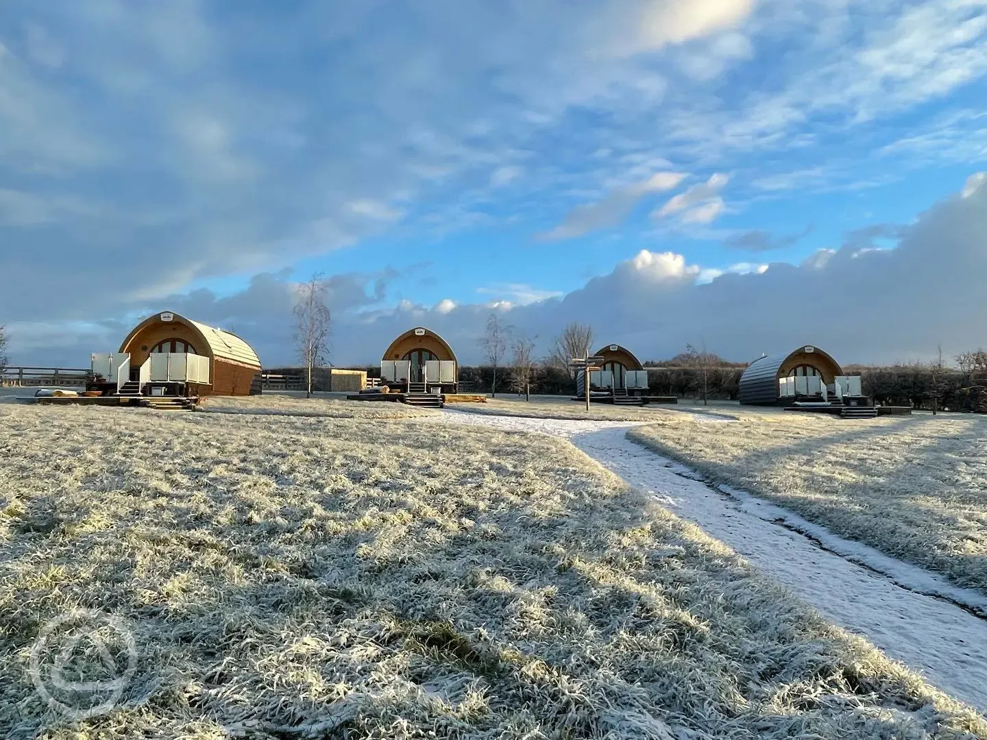 Ensuite glamping pods in the Winter