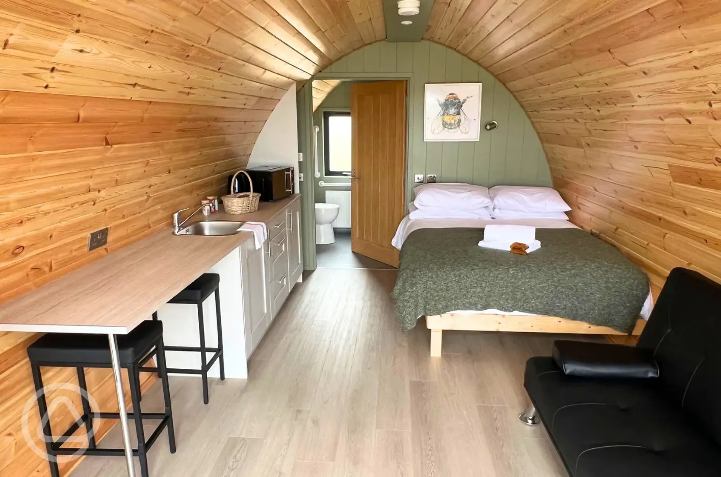 Bumble glamping pod interior