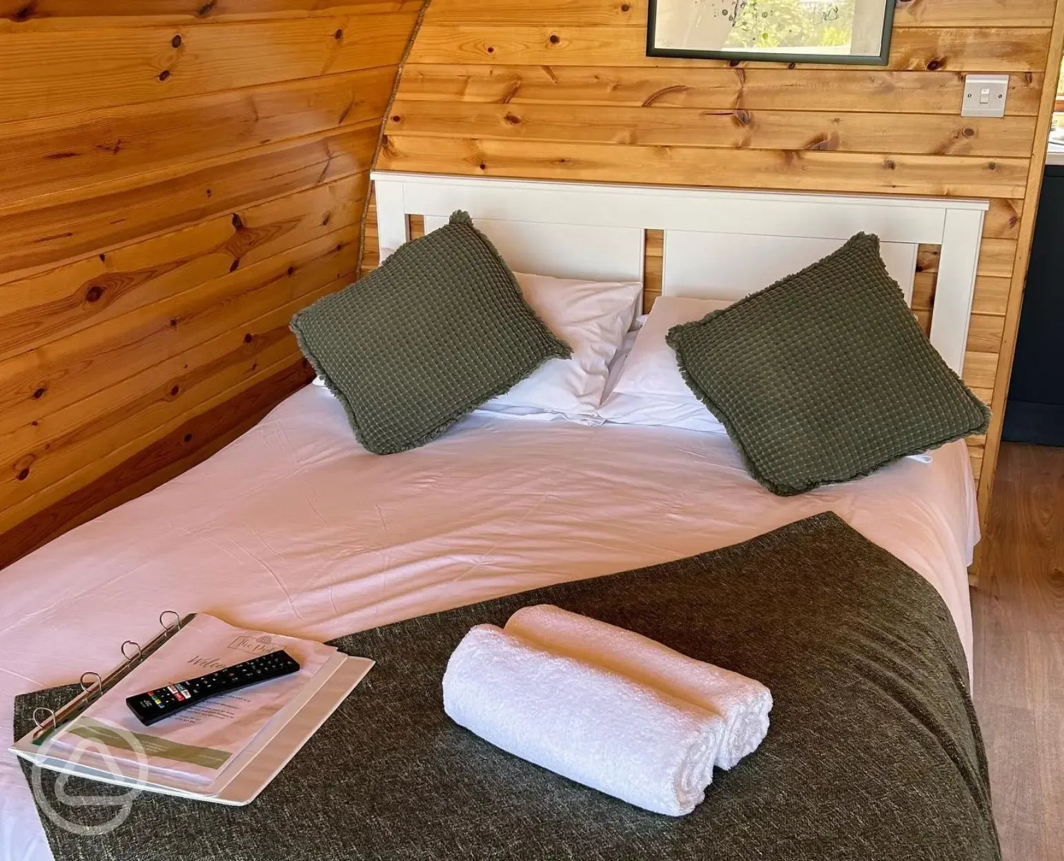 Premium glamping pod double bed