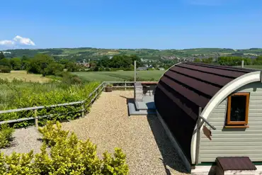 Glamping pod and countryside views